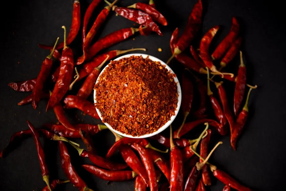 Bol de harissa rouge maison avec piments doux, ail et carvi, texture épaisse